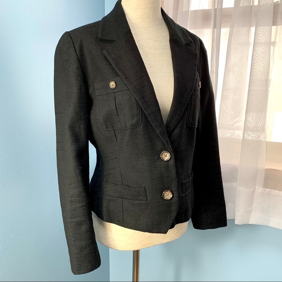 ❌SOLD❌Banana Republic Black Linen Blend Blazer - Picture 6 of 7